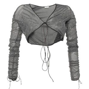 Oseree Metallic Wrap Shrug